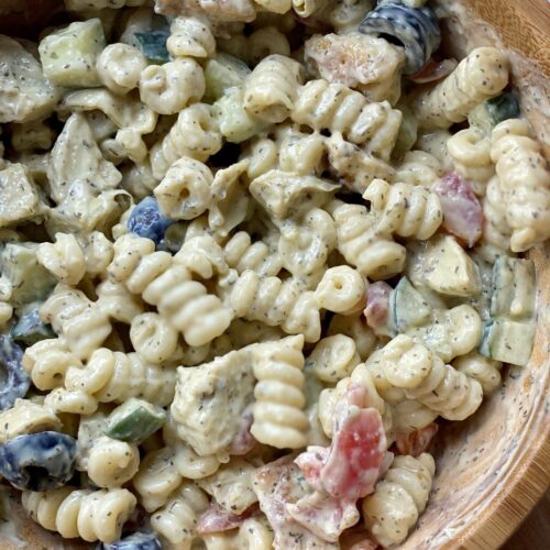 Vegan Pasta Salad with Ranch Dressing - Brown Girl Vegan