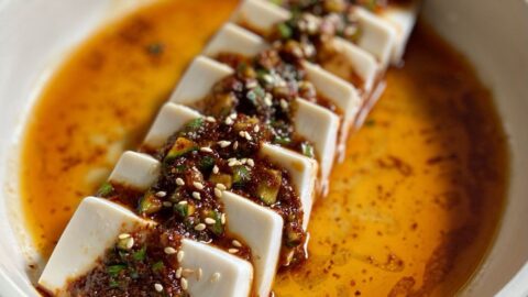 cold silken tofu with spicy soy dressing Silken Tofu with Spicy Soy Dressing Healthy Midwestern Girl