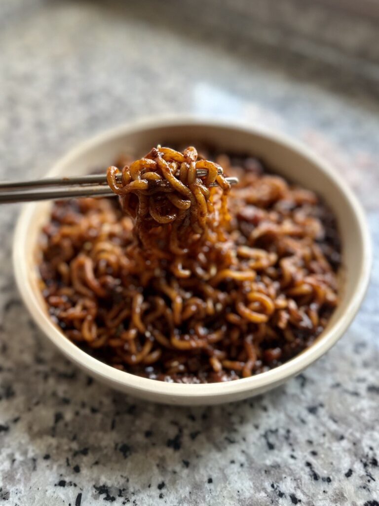 Vegan Jjajangmyeon (Korean Black Bean Noodles)