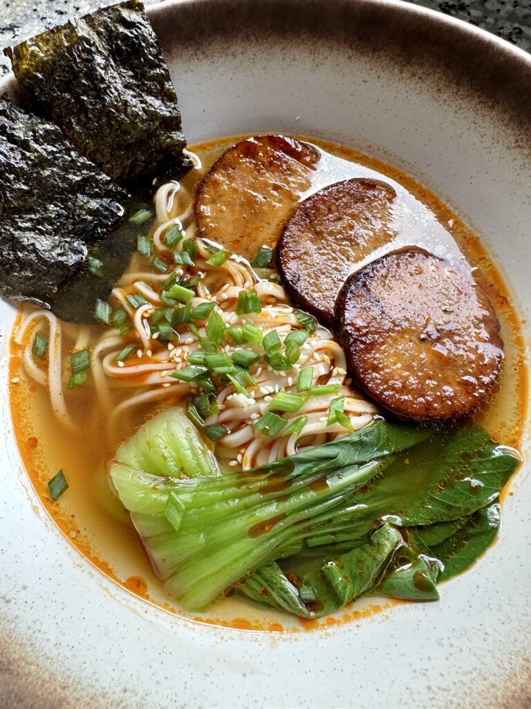 Vegan Spicy Shoyu Ramen with Chashu