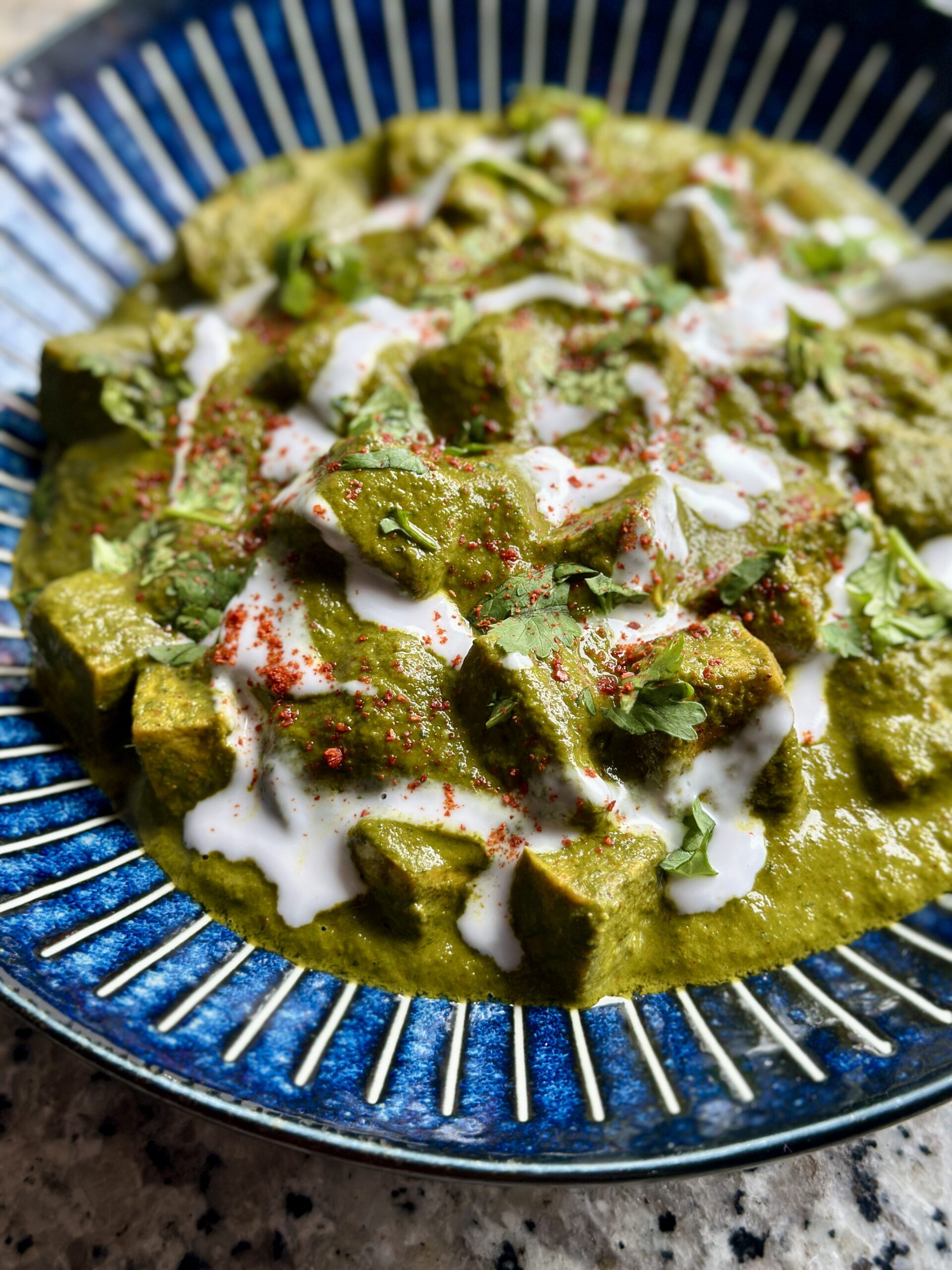 Vegan Palak Paneer with Tofu & Mushroom