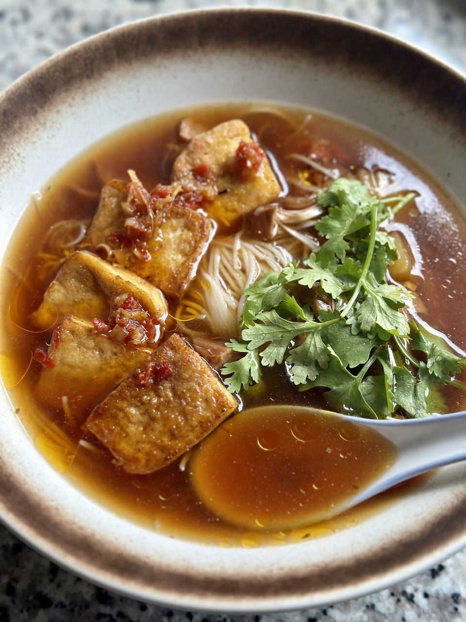 Vegan Bun Bo Hue Chay (Spicy Vietnamese Beef Noodle Soup) 