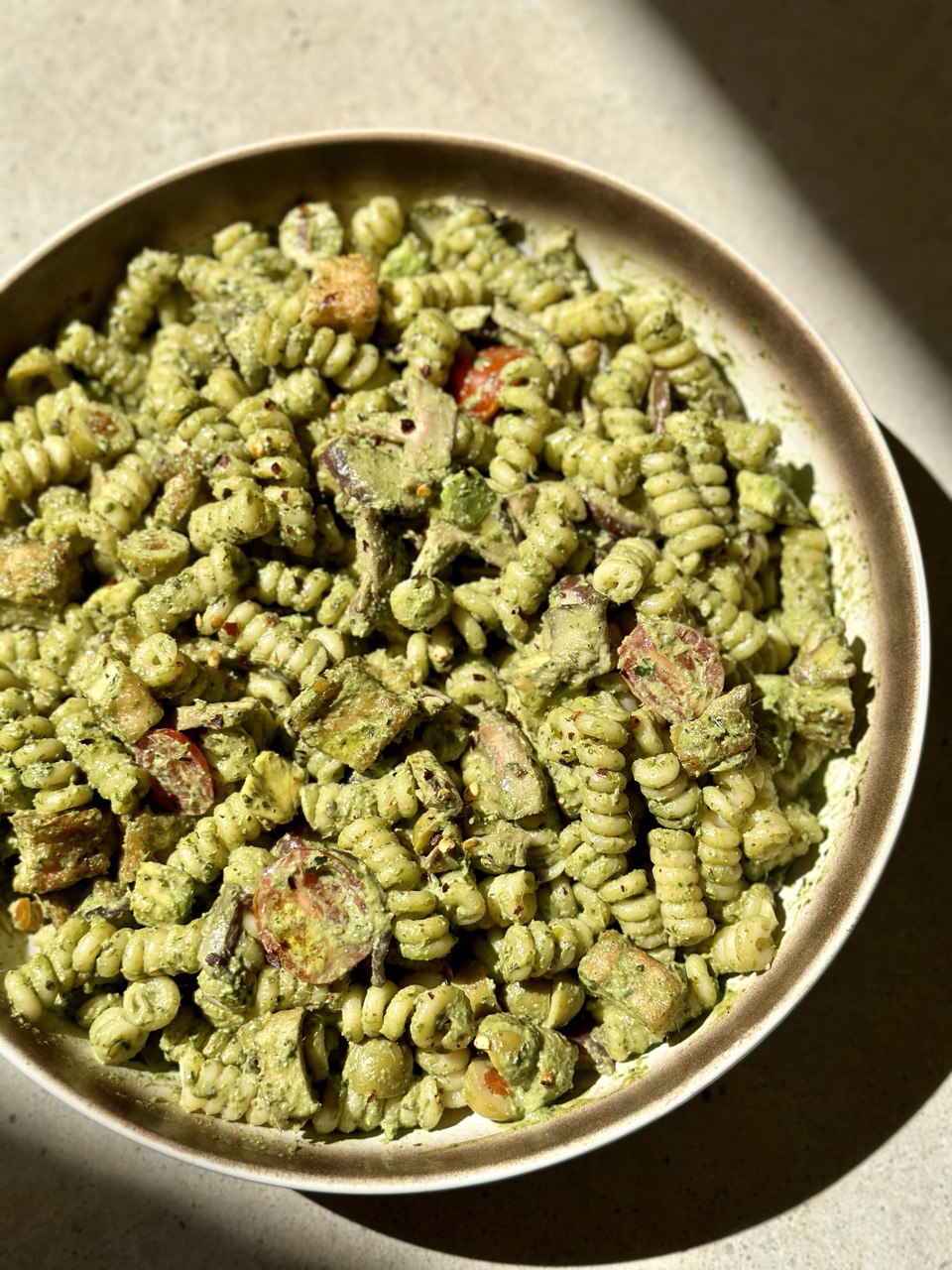 Vegan Pesto Pasta Salad