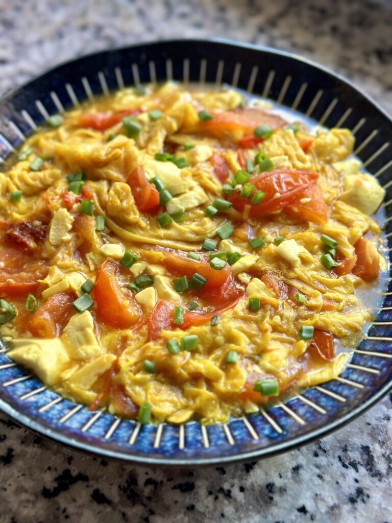 Vegan Chinese Tomato Egg Stirfry