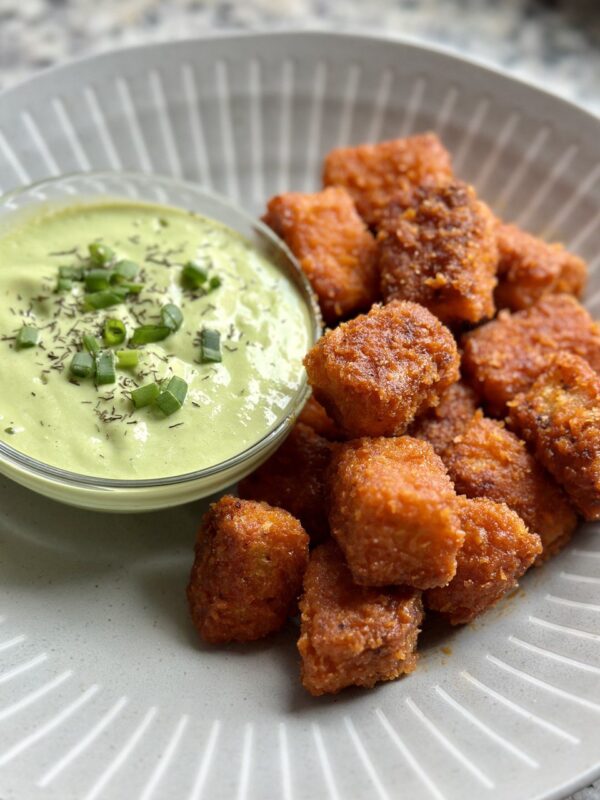 Buffalo Tofu Bites with Jalapeno Ranch Dip