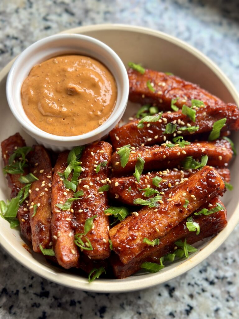 Gochujang Tofu Fries with Spicy Aioli