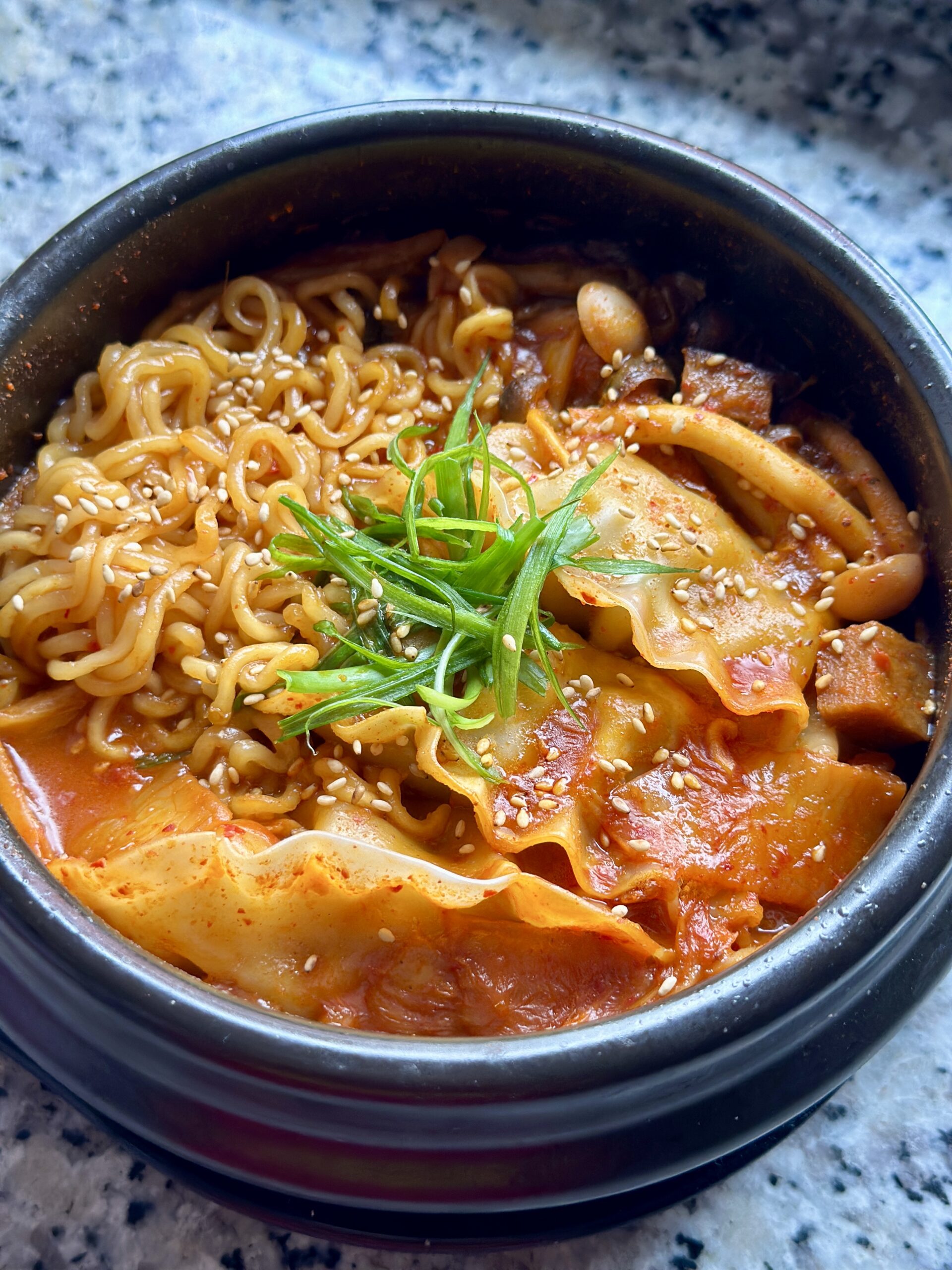 Kimchi Dumpling Ramen Soup