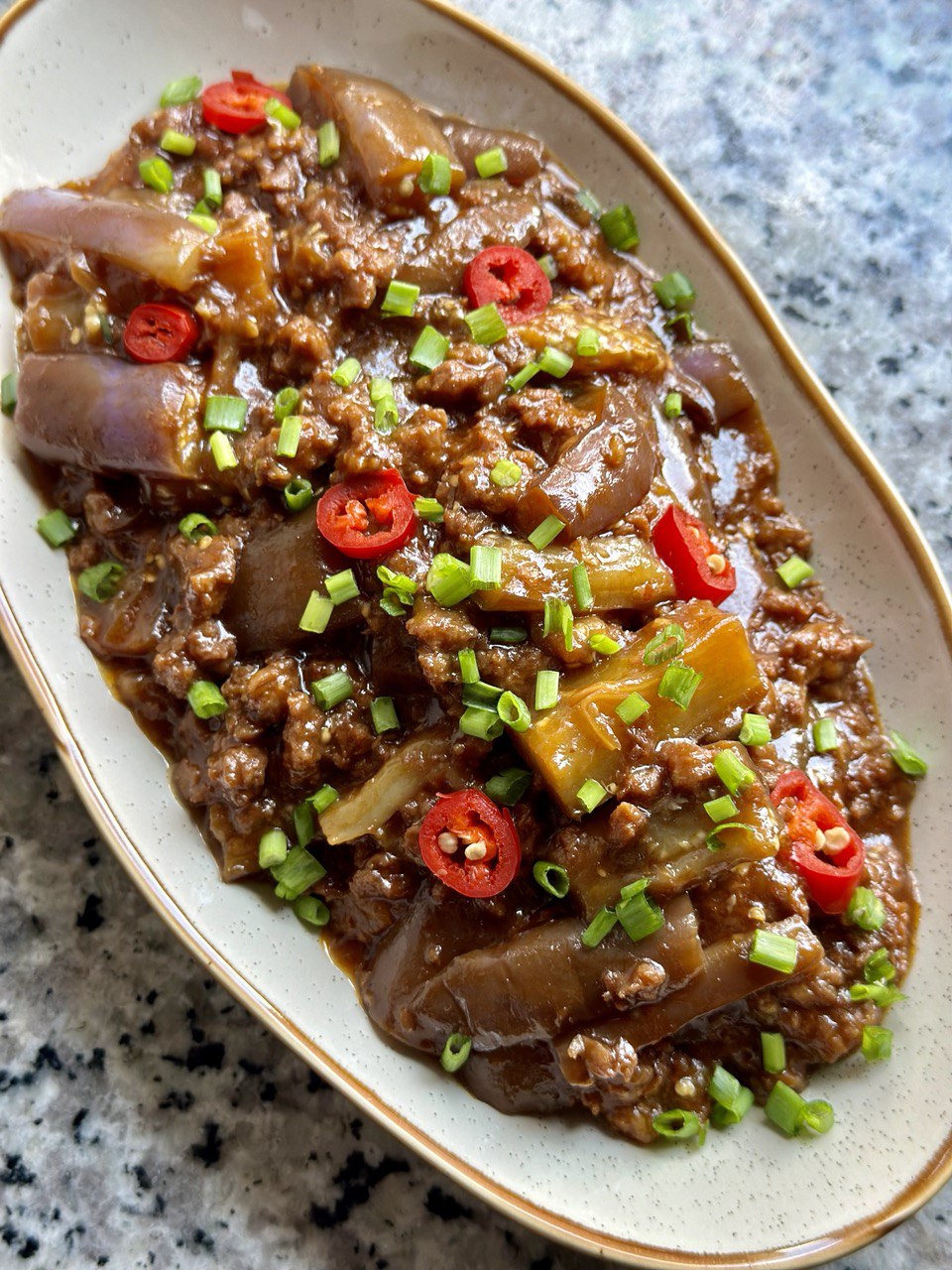 Vegan Braised Eggplant with Minced Meat