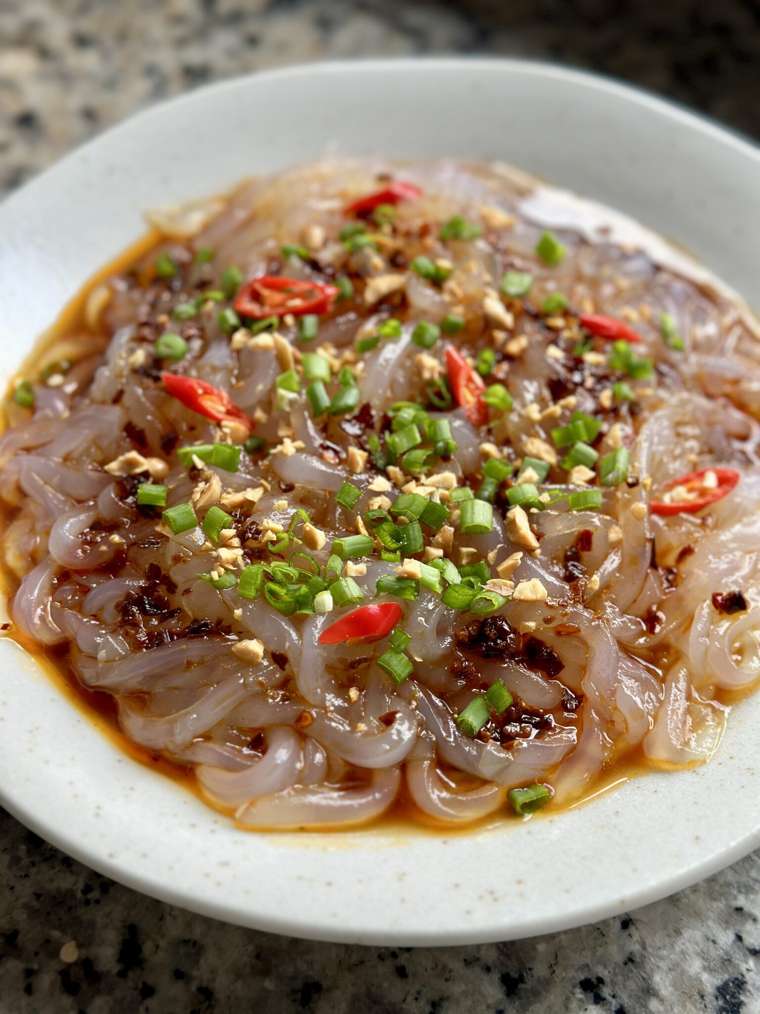 Liang Fen (Mung Bean Jelly Noodles) - Brown Girl Vegan