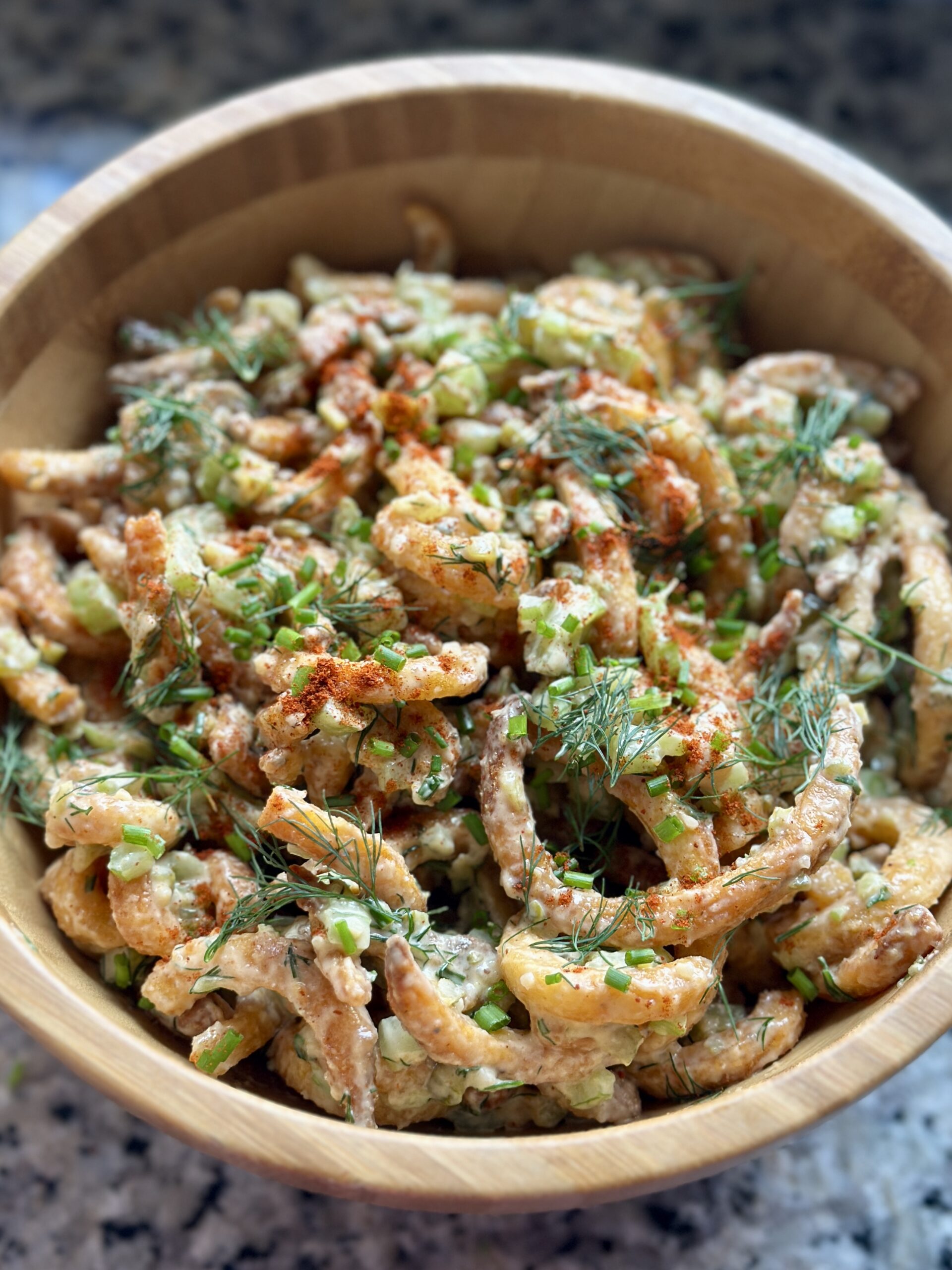 Curly Fries Potato Salad (Dairy Free)