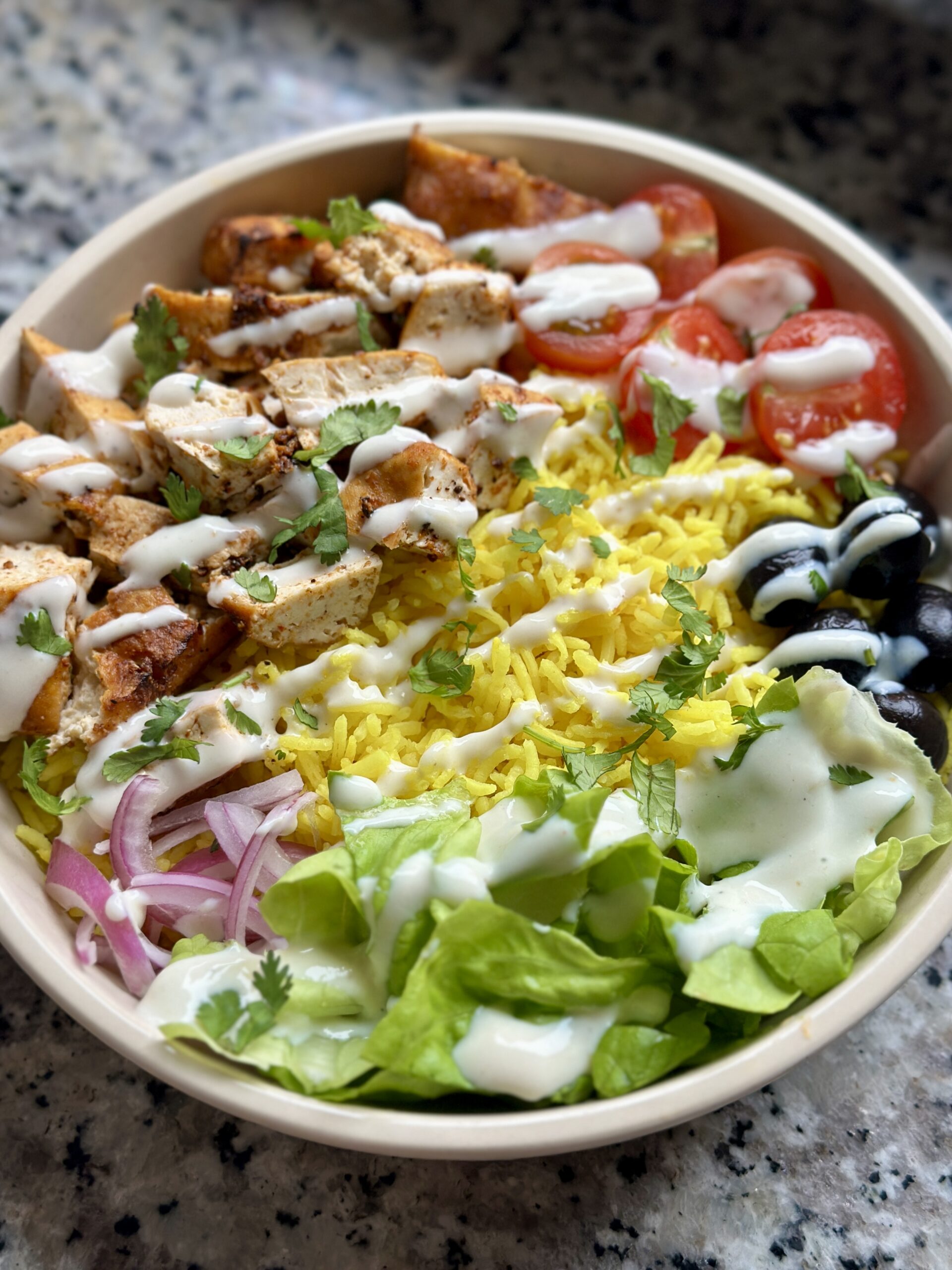 Tofu ‘Chicken’ Shawarma Bowl