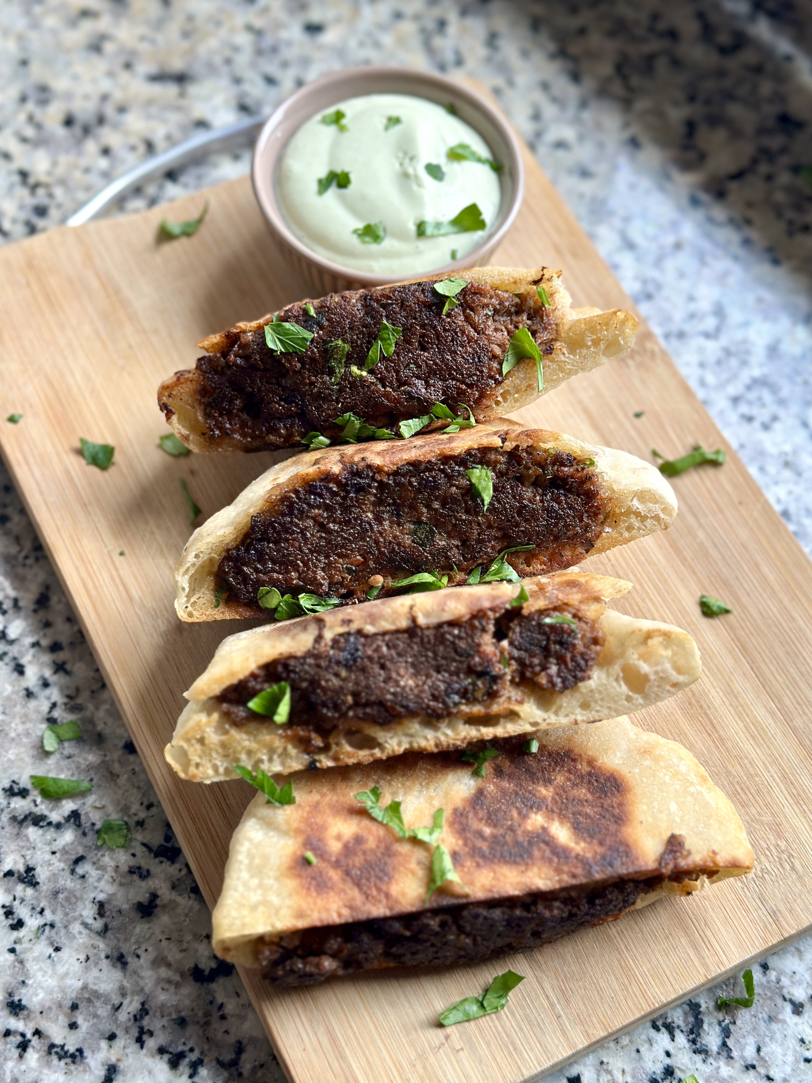 Vegan Arayes (Meat Stuffed Pitas)