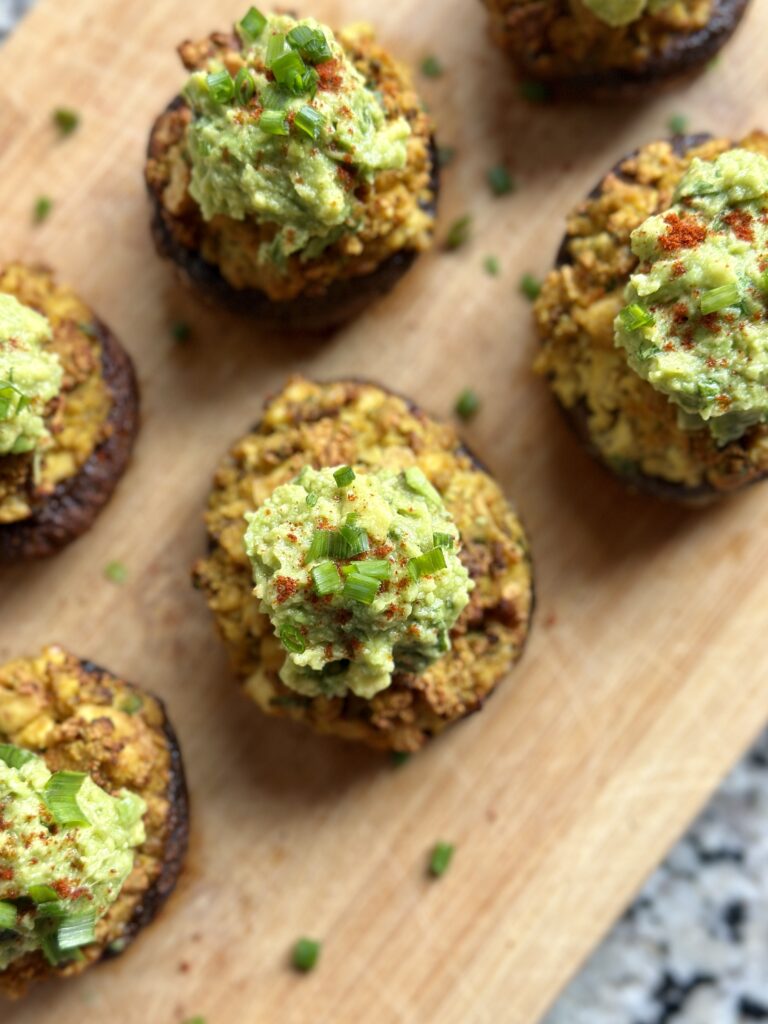 Airfryer Stuffed Portabello Mushrooms