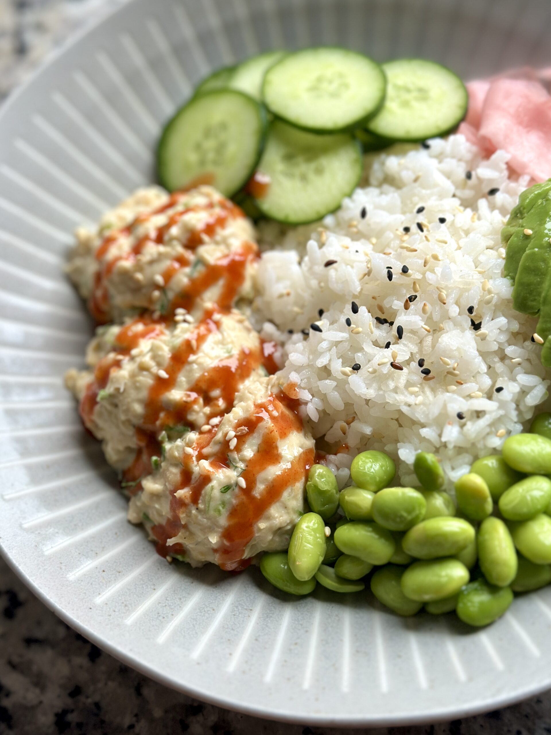 Vegan Chickpea ‘Tuna’ Rice Bowl