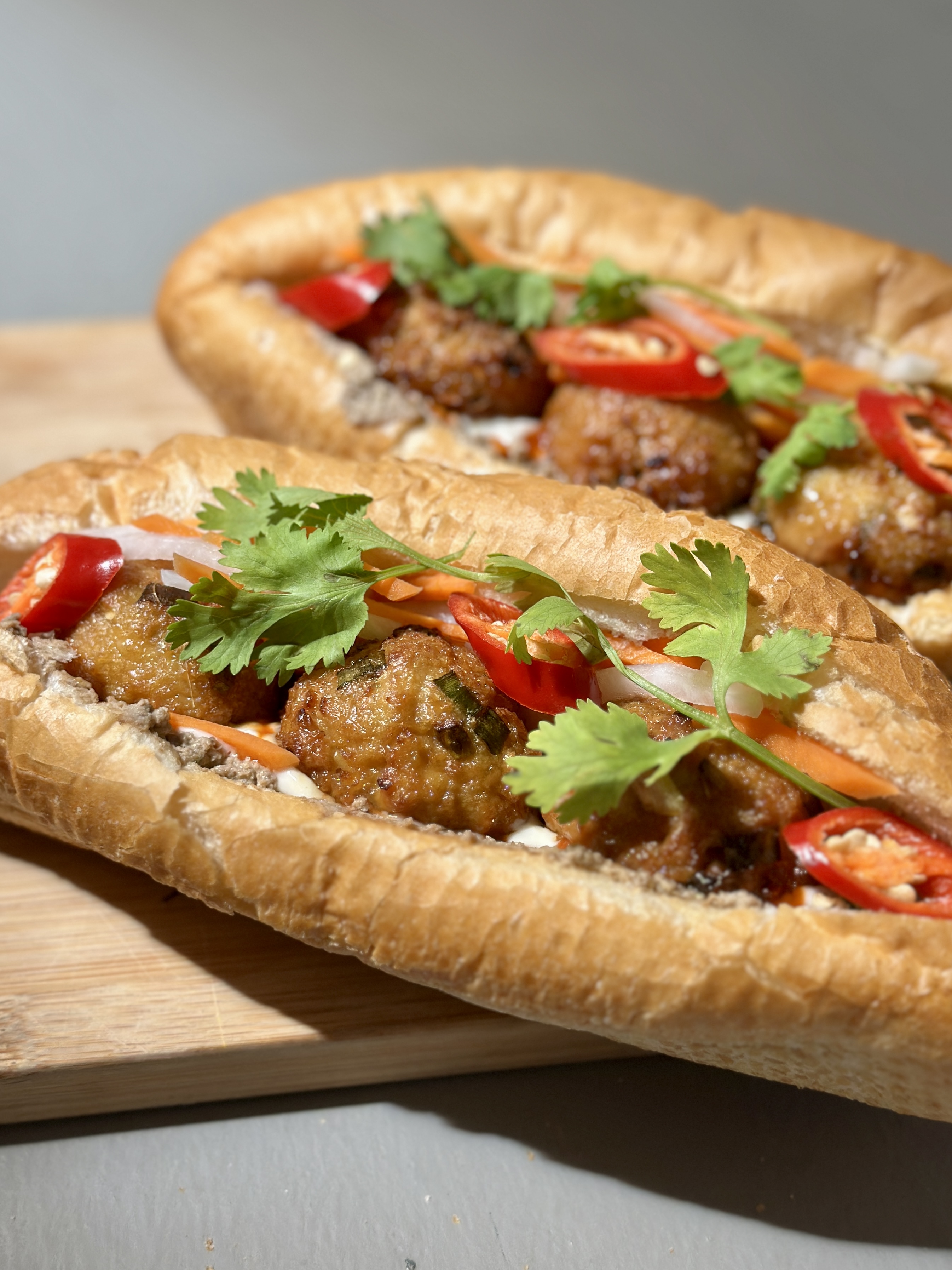 Lemongrass ‘Pork’ Meatball Banh Mi