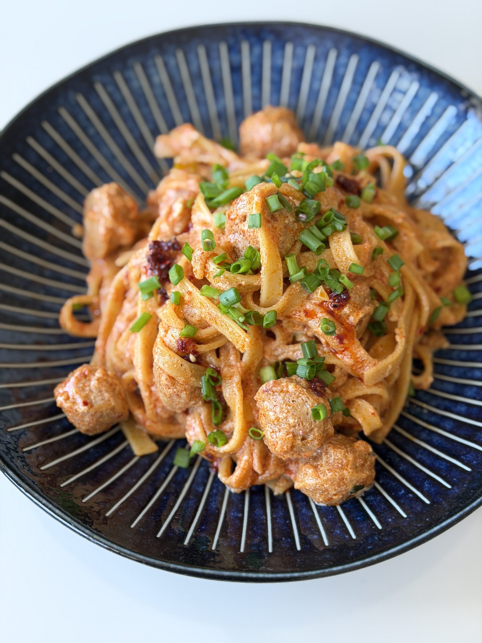 Mini Meatball Chili Oil Pasta
